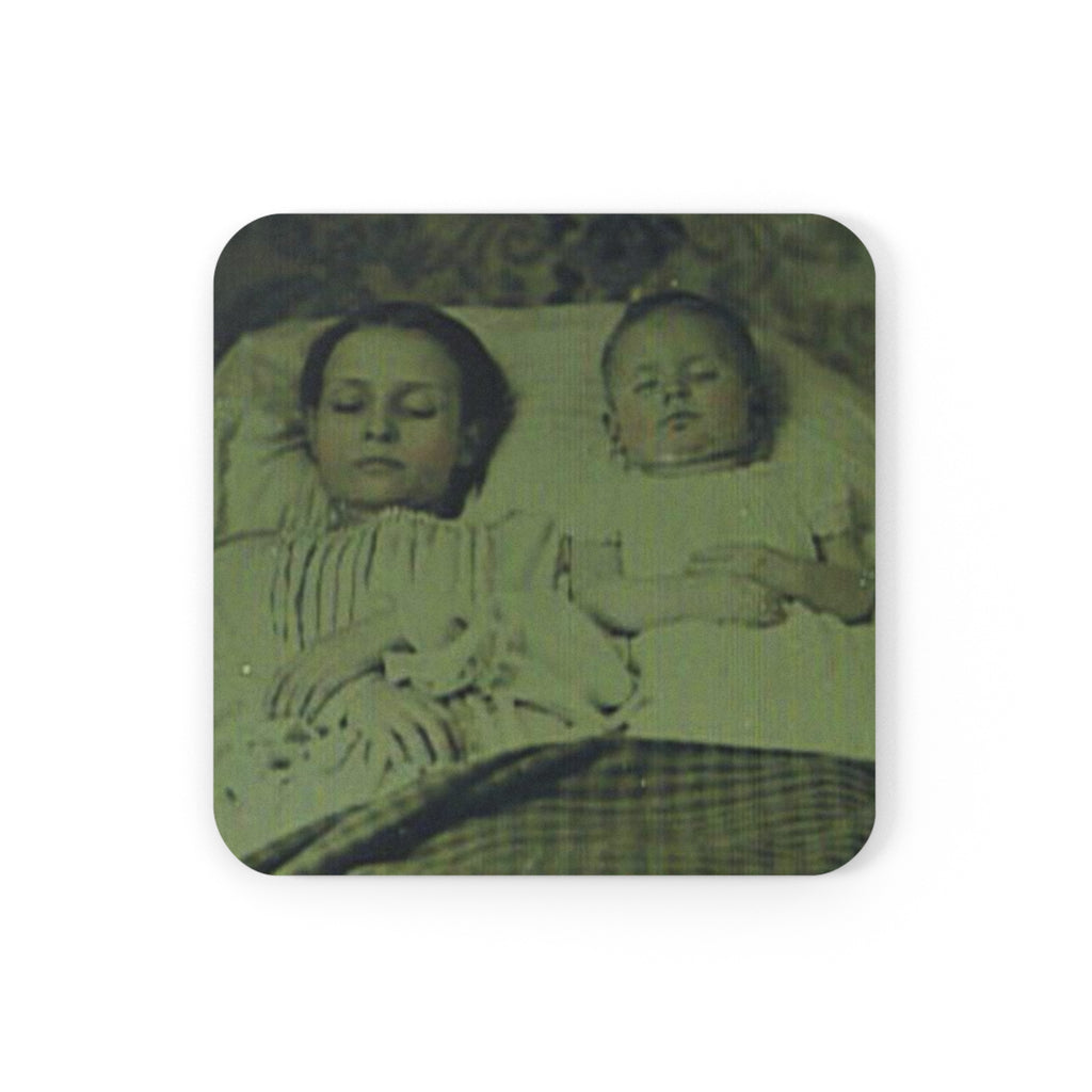 Post Mortem Coaster - two children in bed